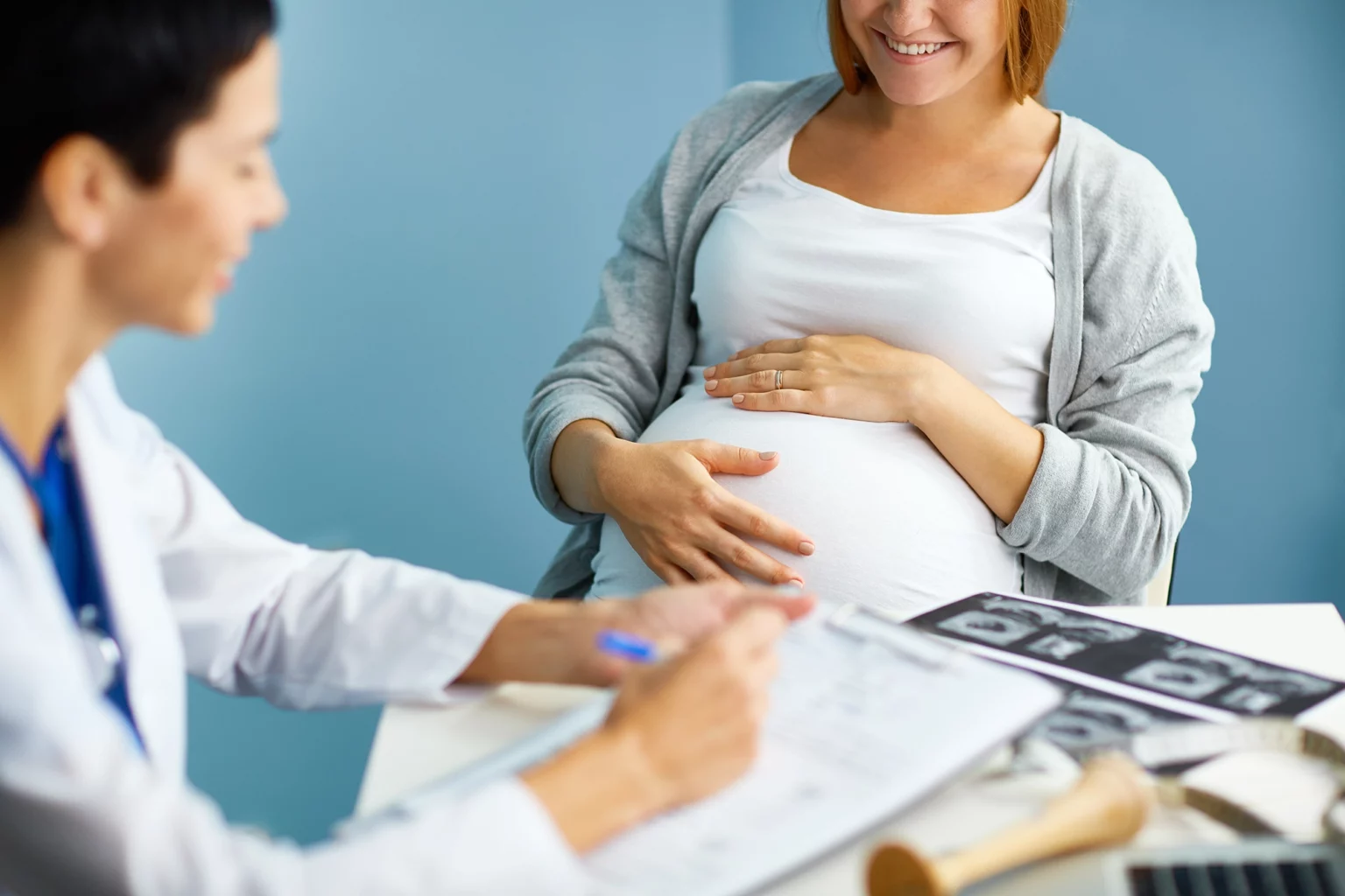 Pregnant woman at a doctor appointment
