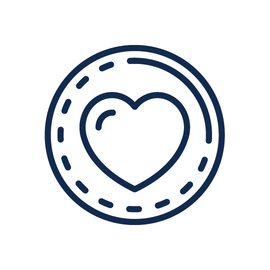 Heart with dotted line around it